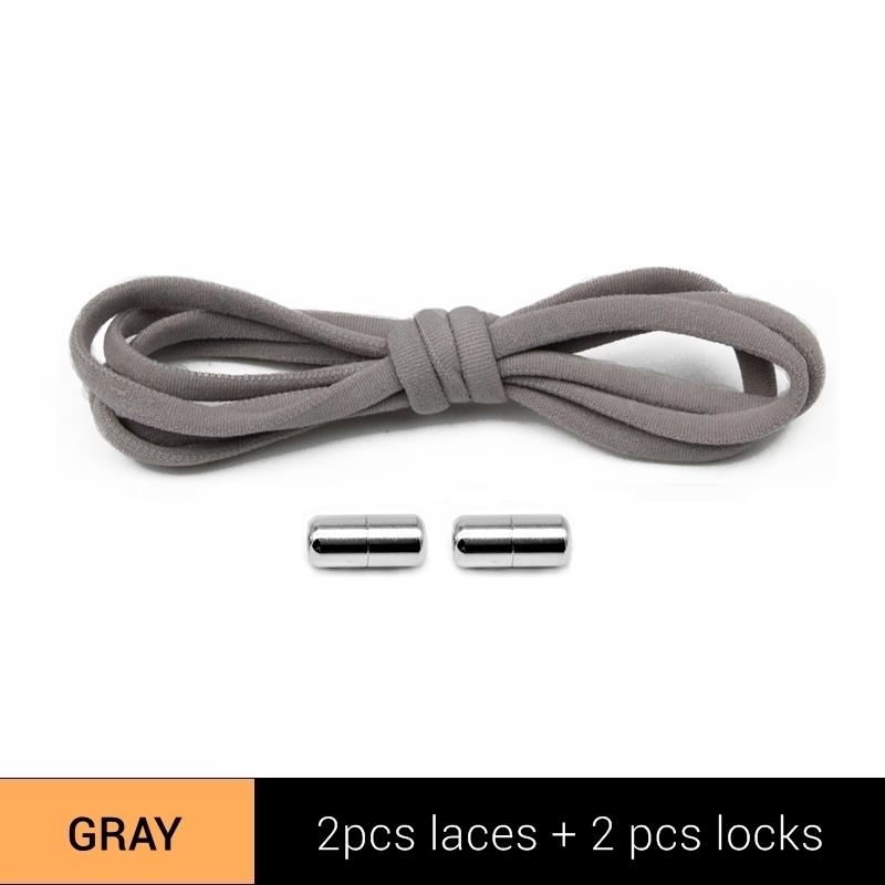 Version Elastic No Tie Shoelaces Metal Lock Shoe Laces For Kids Adult Sneakers Quick Shoelaces Semicircle Shoestrings