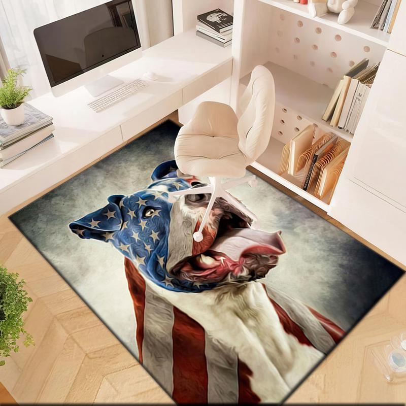 1pc American Flag Patriotic Pet Carpet Rug for Living Room Bedroom Home Sofa Decoration,Kids Play Non-slip Floor Mat