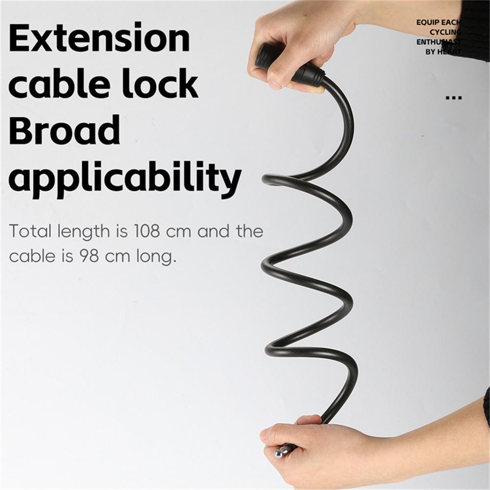 WEST BIKING YP0705113 Bicycle PVC Steel Cable Lock Anti-Theft Thickened MTB Road Bike Lock
