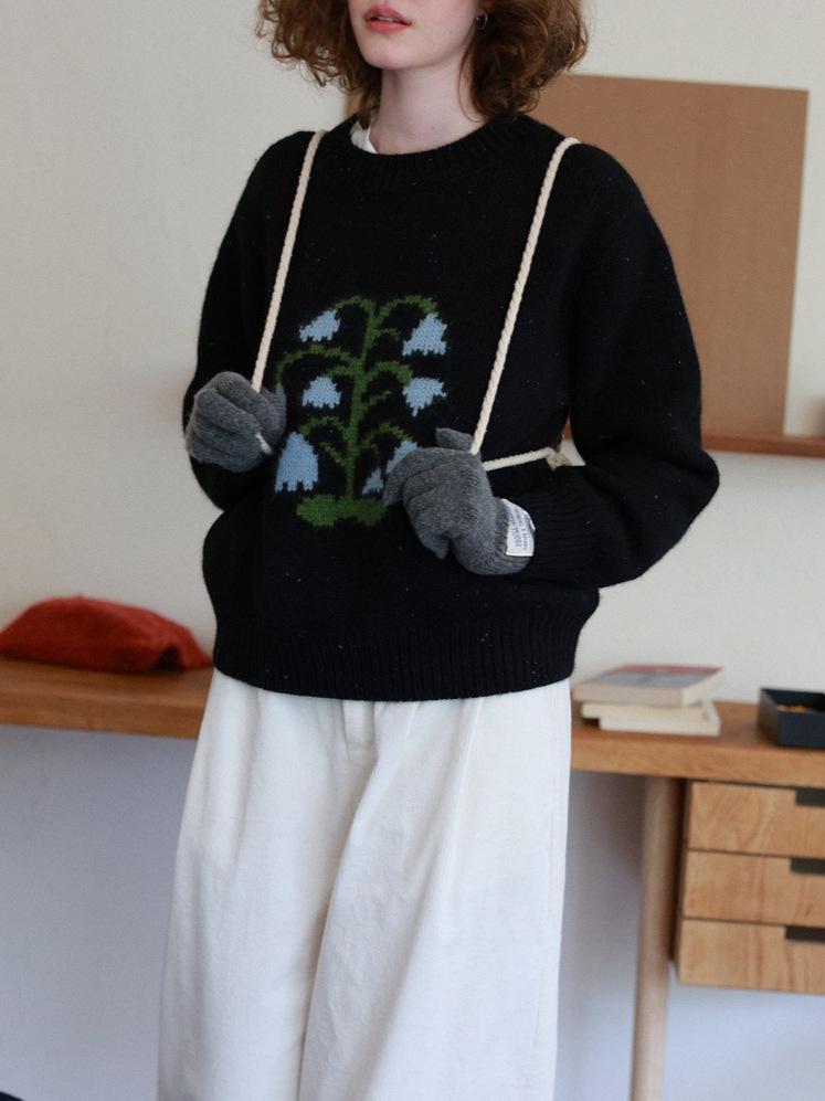 This Issue's Highlight: Merino Wool & Raccoon Down Lily Jacquard Two-Tone Sweater