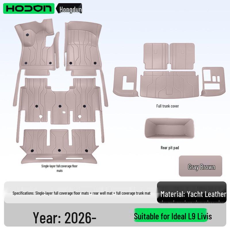 2026 L9 Livis Leather Floor Mats: Full Surround Car Interior Accessories