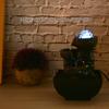 Elegant Resin Desktop Fountain Decoration Home Tabletop Landscape Ornament With Light BallEU Plug 220V