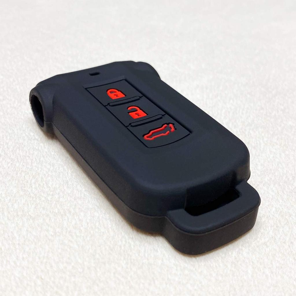 IKT Smart Key Silicone Cover 3 Buttons Black Red / Delica D5 / Outlander