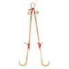 3/8"x2' G80 Tow Chain J Hook V-Chain Bridle Grab & T Hook Wrecker 15600lbs