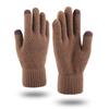 Wool Warm Gloves Windproof Cold Proof Mittens Leisure Men Knitted Gloves  for Outdoor Travel