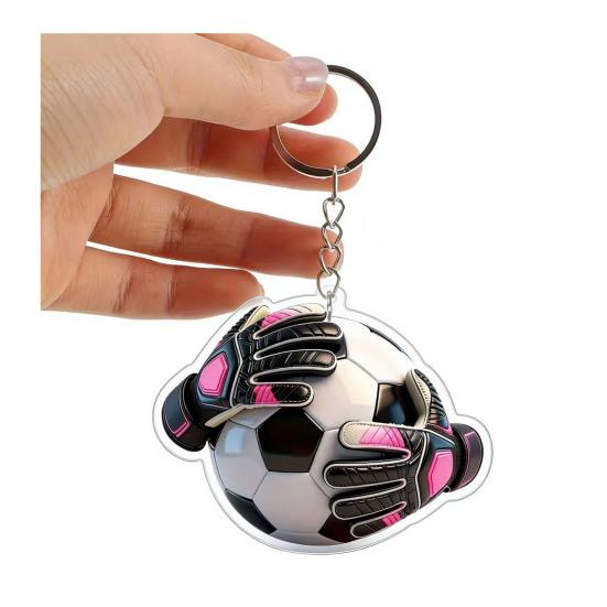 Schlüsselanhänger Anhänger, Fußball Torwart Handschuhe Ball Design Schlüsselanhänger, Schlüsselhalter Realistisches Sport Zubehör für Fans Rucksack