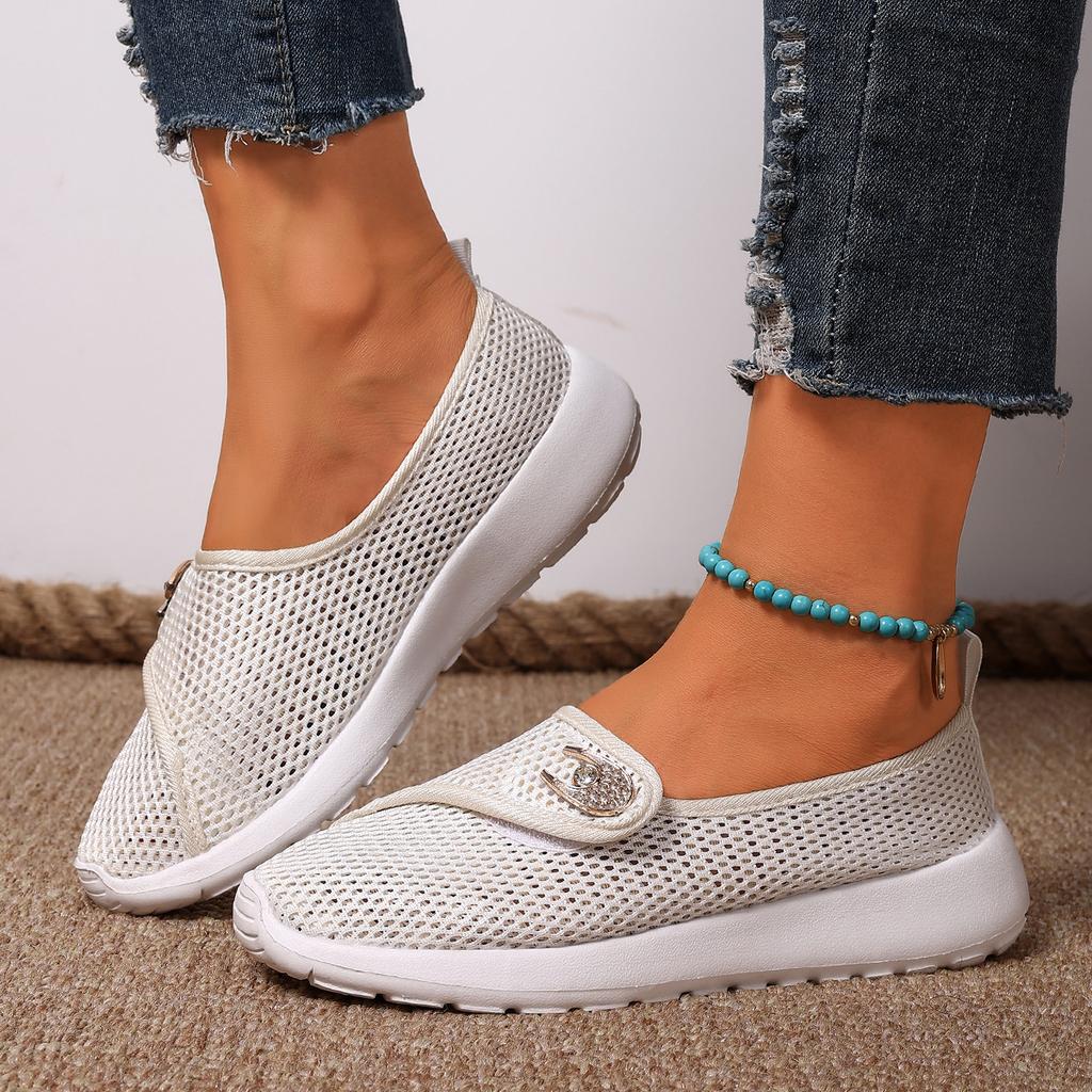 Fashion Women Sneakers 2025 New Mesh Breathable Knit Sneakers Comfortable Casual Outdoor Shoes Lightweight Low Top Casual Shoes Women