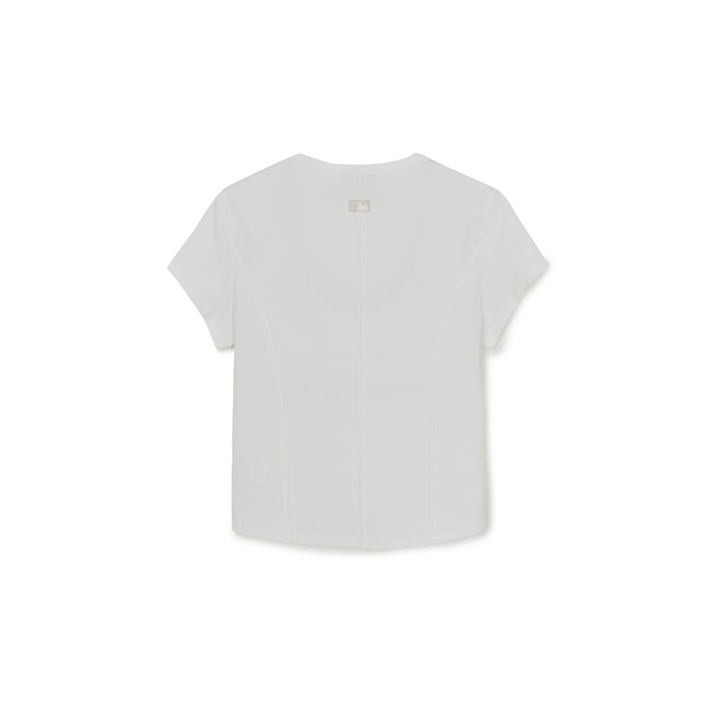 MLB New York Yankees Arc Hem Basic Embroidered Logo Crew Neck Short Sleeve Summer Breathable High-Value T-Shirt Women T-Shirt 3FTSB1163-50WHS