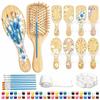 DIY Hairbrush Art Set for Creating Individual Wooden Brush Designs During Guided Family Projects, Children's Art Classes, and Party Crafts