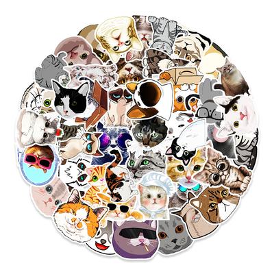50 Süße Kätzchen-Ausdrücke Graffiti-Aufkleber Koffer Kühlschrank Auto Dekorations-Aufkleber