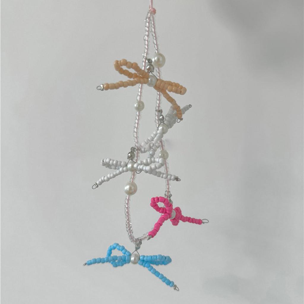 Acryllegierung Perlen Schmetterling Mobile Anhänger Blickfang Schleife Schlüsselanhänger Bunte Handy Dangler Ornament für Frauen