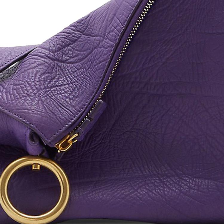 Burberry Knight Adjustable Strap Solid Color Calfskin Tote Shoulder Bag Women bags Purple 80776301