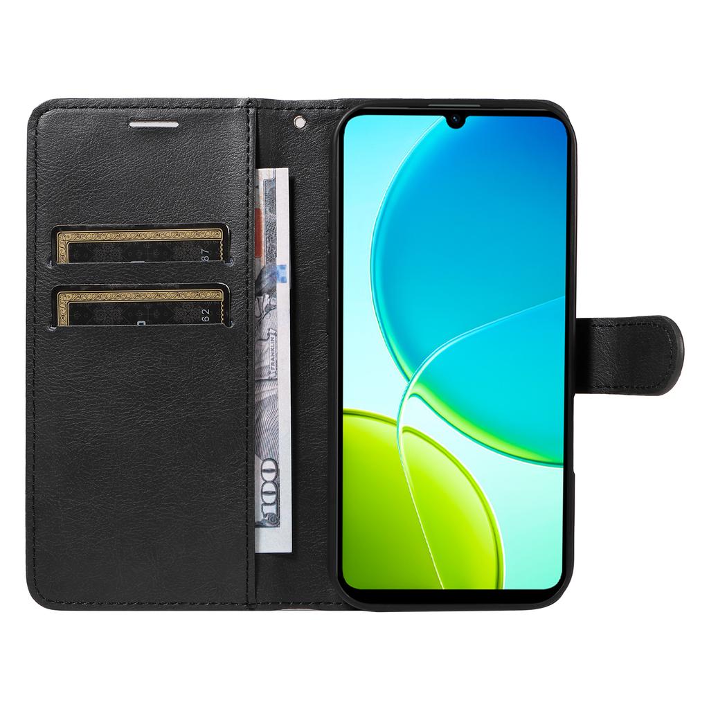 For Vivo Y04 4G/vivo Y29s 5G Leather Wallet Case with Strap Solid Color Phone Stand Cover