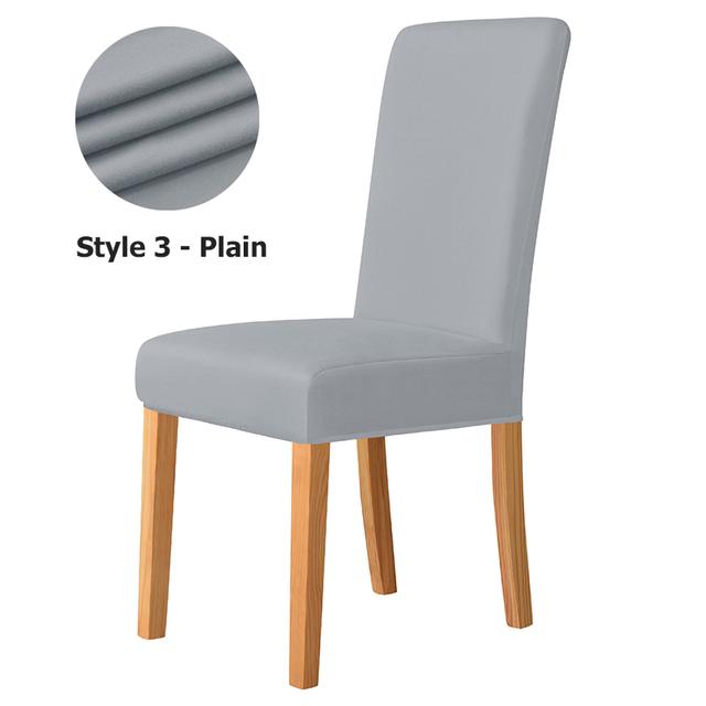 New T -Jacquard Chair Cover Elastic Solid Color Chair Covers For Dining Room Hotel Use Home Ornamental Washable Design Anti -Dirty Seat Protectors