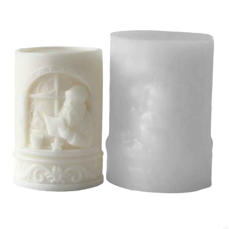 Santa Relief Silicone Mould for Festival Handmade and Decorations J0MC