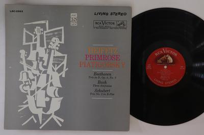 LP Record JASCHA HEIFETZ WILLIAM PRIMROSE G  Beethoven Trio In D Op. 9 No. 2  LSC2563 RCA VICTOR RED 1961 US Classical Used
