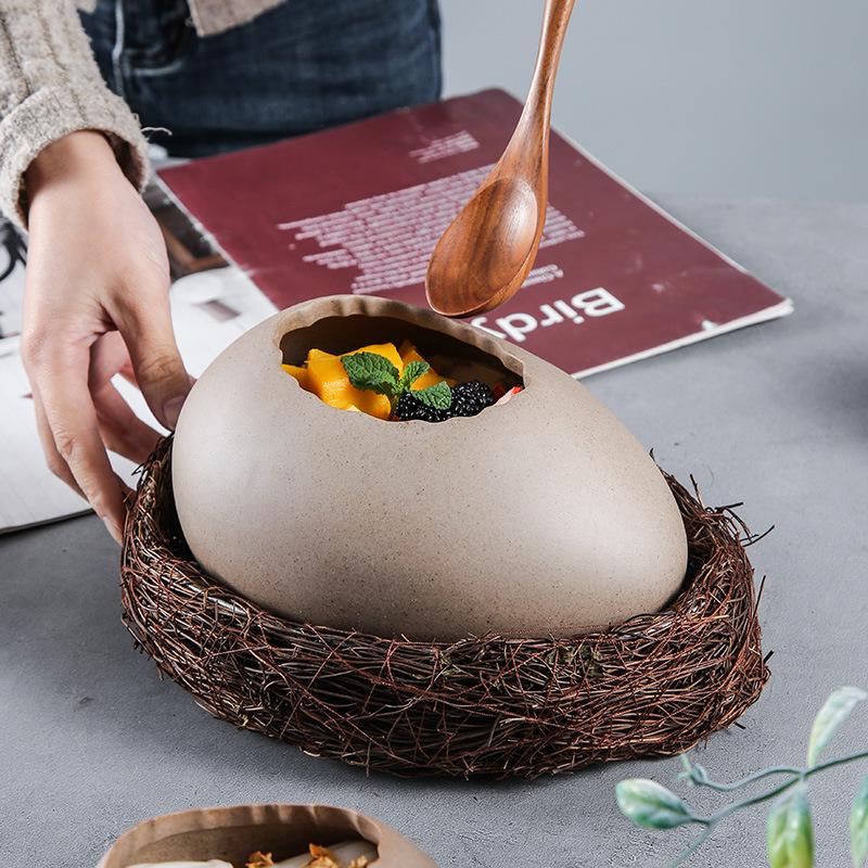 Ciotola da Dessert in Ceramica a Forma di Struzzo per Cucina e Sala da Pranzo
