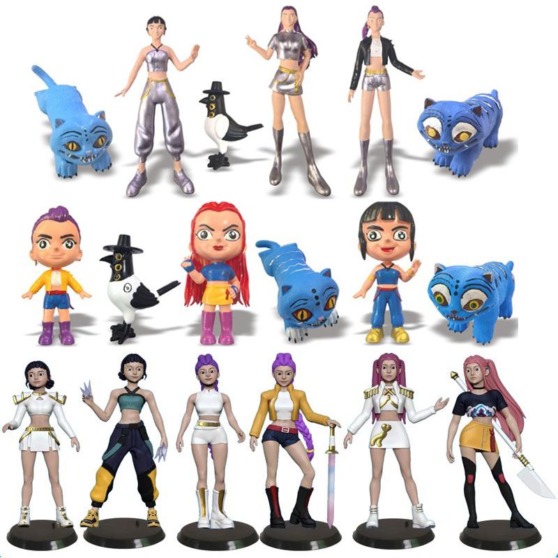 Anime Kpop Demon Hunters Figure Rumi Mira Zoey Derpys Tiger Figurine Toy Cute Desk Decoration Statues Ornament Kid Gifts