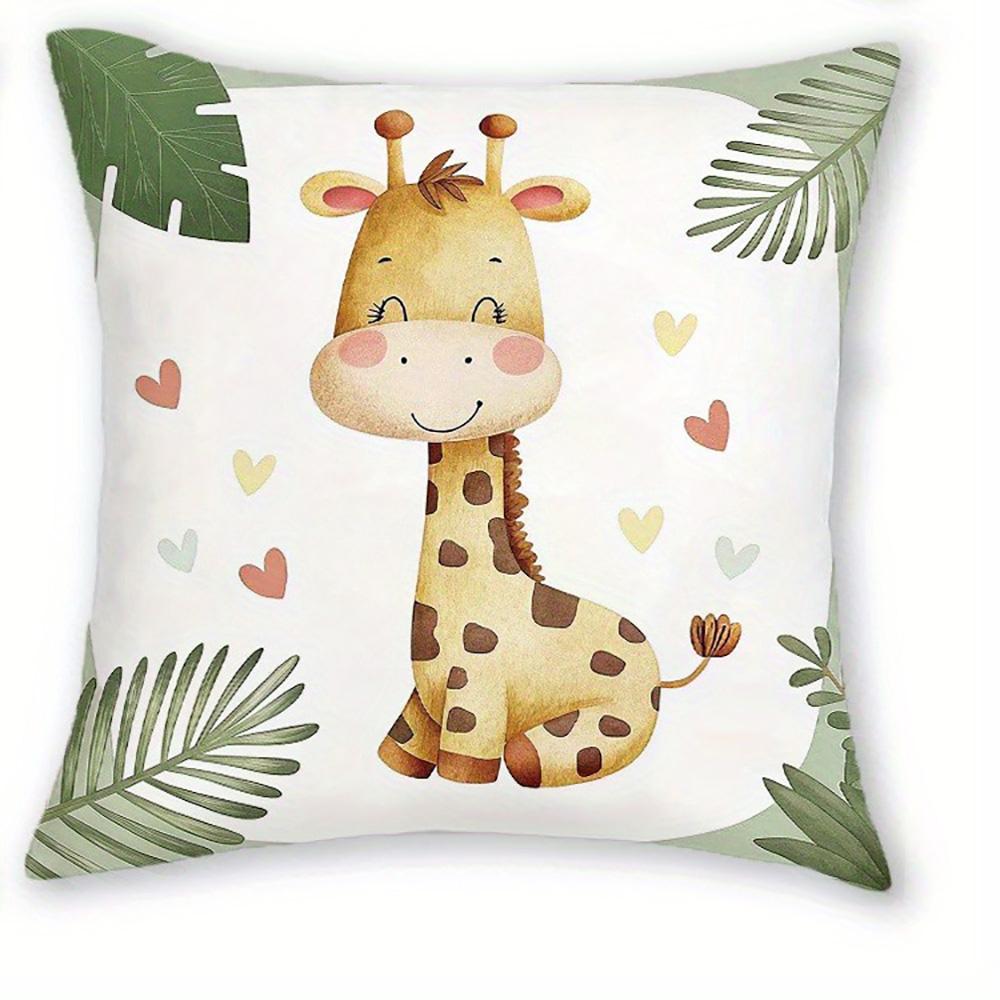 Cute Animal-Printed Pillowcases: Lion, Zebra, Elephant & Giraffe Designs! Sofa cushion cover home room decoration