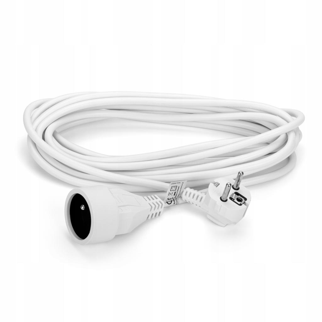 Garden extension cord, single Montis 3 m, 1 socket, white, 20IP, 16A