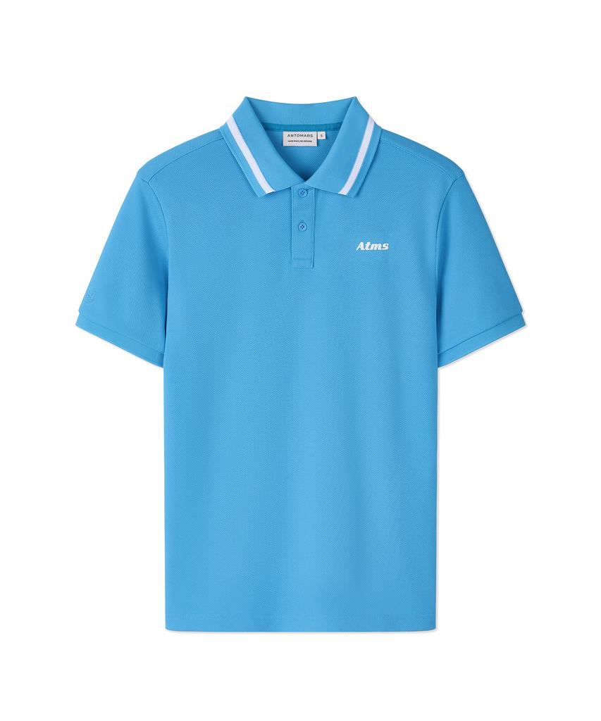 Antomas Atms Volume Logo Polo Men'S - Aqua Blue