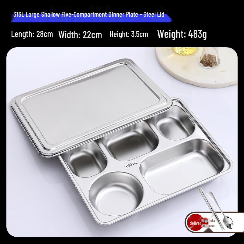 

Stainless Steel Divided Lunch Tray