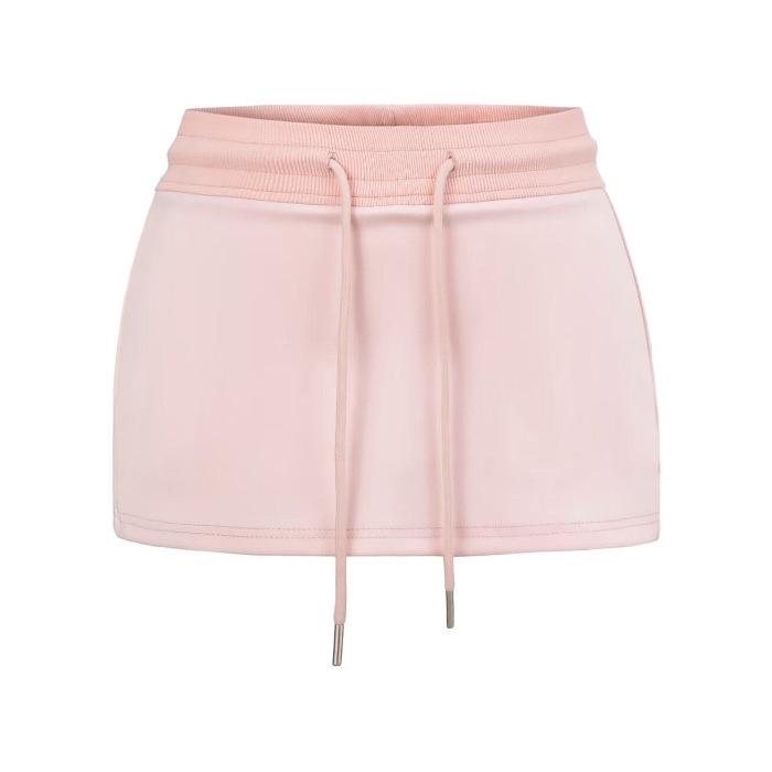 Elegant Mature Women's Solid Color High Waist Drawstring Bodycon Skirt-Pants