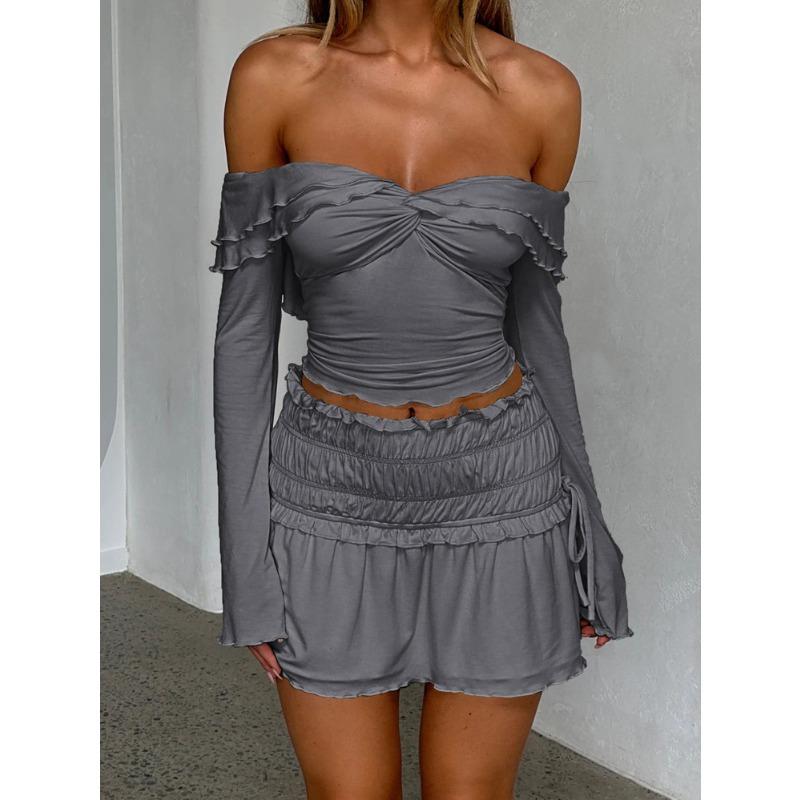 Autumn Women's Y2k One Shoulder Solid Long Sleeve Tops