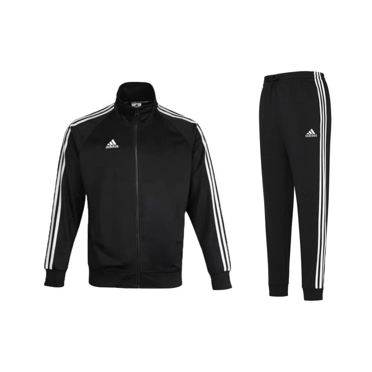 

Adidas Retro Striped Color Block Zip Jacket With Logo Print And Three Stripes Long Pants Casual Sports Set Men Sports Set TR30J1-BW+GK8831 XL