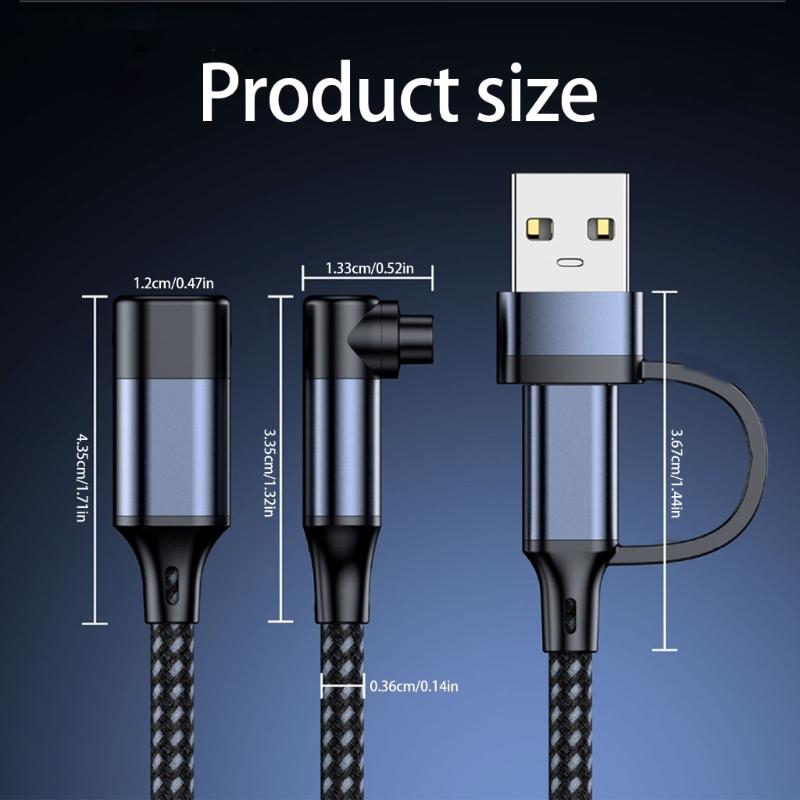 Fast Charging Aluminum USB C To USB A Charging Cord Soft Braided For Watches Power Cord