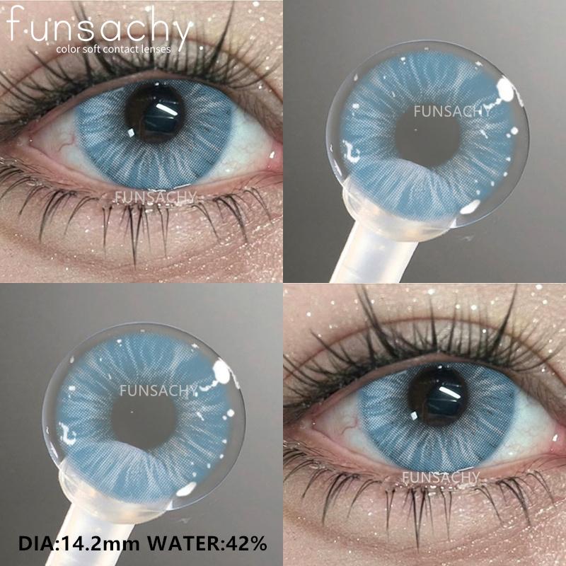 FUNSACHY 1 Pair Brown Colored Contact Lenses for Eyes Cosmetic Pupils Lenses Green Eye Contacts Natural Gray Lenses Y2k Colorcon