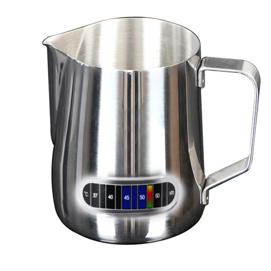 Temperature Sense Milk Frothing Pitcher Large Capacity Stainless Steel Food-grade Milk Latte Cup for Bakery