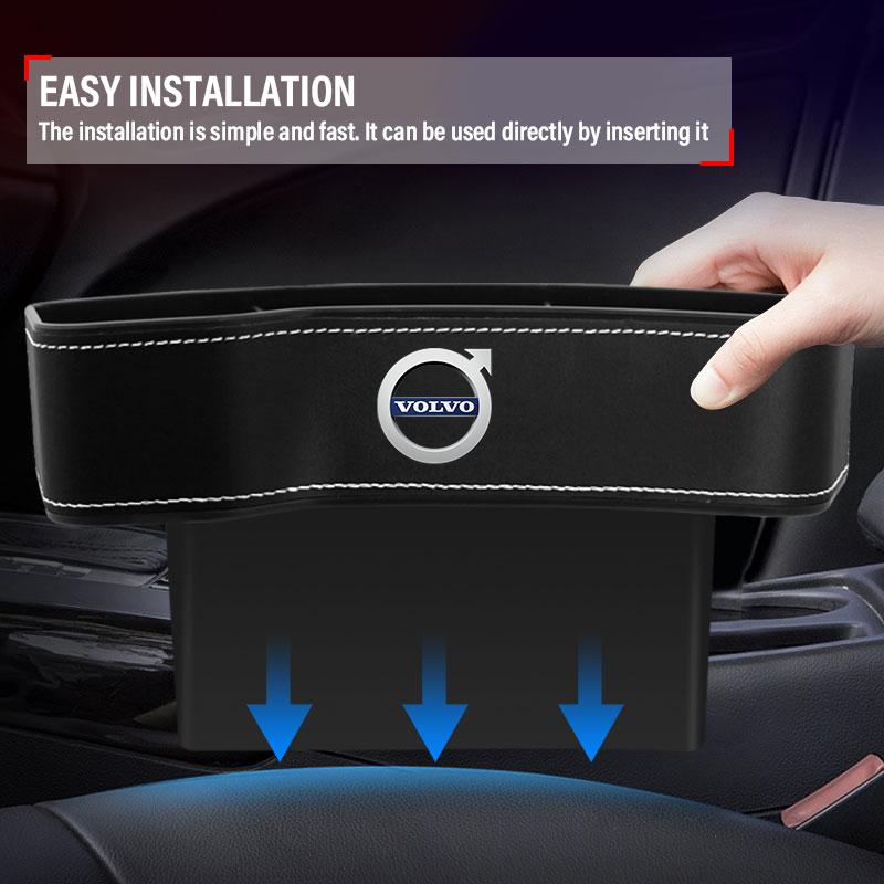 Multifunctional Car Seat Crevice Storage Box Seat Gap Slit Pocket Manager For Volvo 240 C70 S40 S50 S60 S70 S80 S90 V40 V50 V60 V90 XC40 XC60 XC90