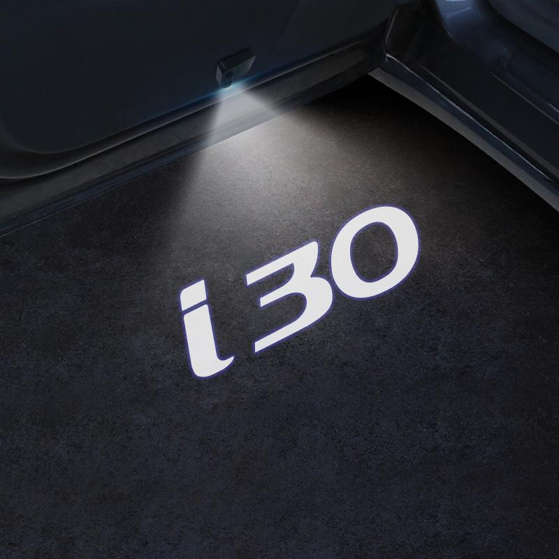

2Pcs LED Car Door I30 I10 Emblem Light Welcome Lamp Wireless Projector For Elantra Wagon Accent Ioniq Kona 2PCS For 2 Door