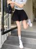 Korean Style High Waist Black Wide-Leg Shorts for Women - Summer 2024