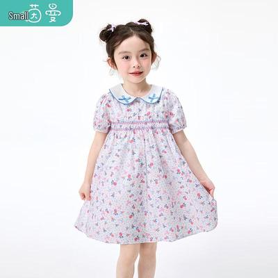 Girls' Pure Cotton Puff Sleeve Princess Dress