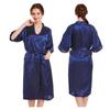 Women's Silk Satin Pajamas 2Pcs Sexy Silky Pj Robe Set with Chemise Nightgown