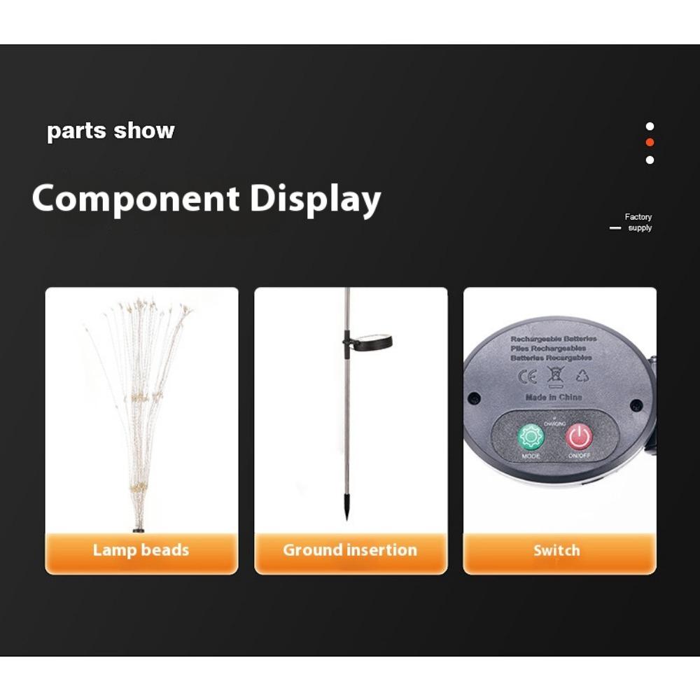 Outdoor 120-420 LED DIY Solar Firework Lights Garden Decoration Fairy Lights Waterproof Dandelion Lawn Lamp for Garden Landscape Lawn Decor