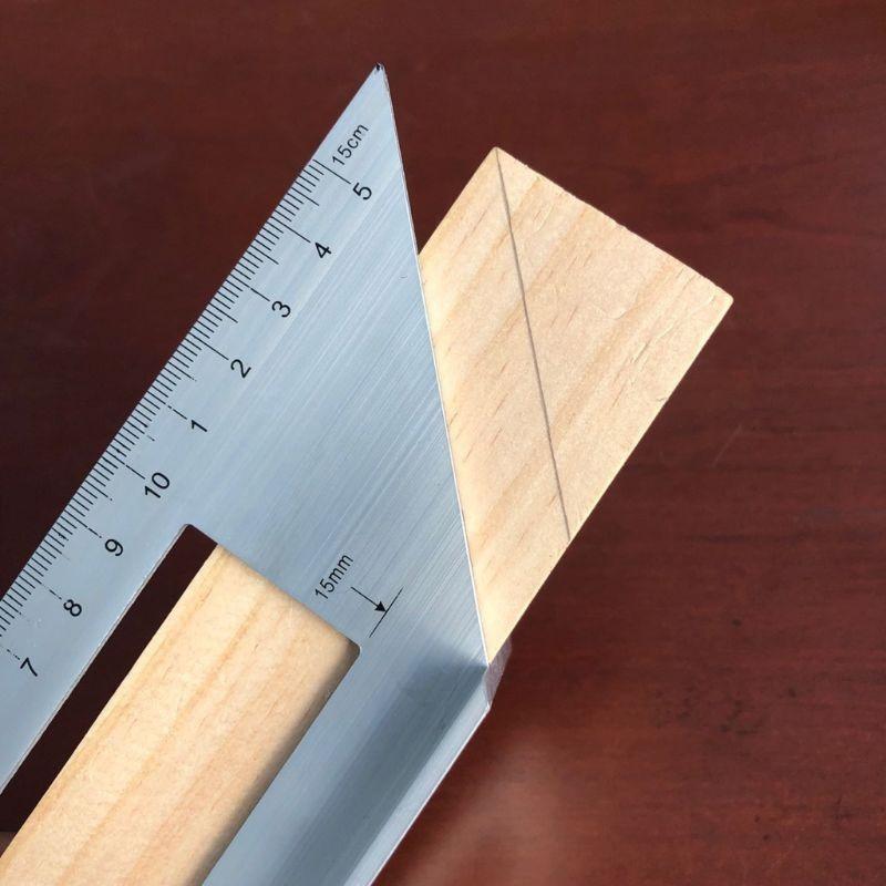 1 Pc Aluminum Alloy Wooden Square Multifunction Ruler 45 90 Degree/Double 45 Degree Gauge Woodworking Ruler