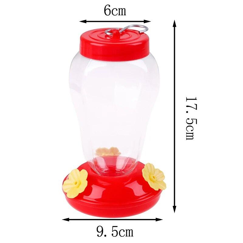 New 480ML Plastics Bird Water Feeder Bottle Hanging Hummingbird Feeder Garden Outdoor Plastic Flower Iron Hook Pet Bird Supplies