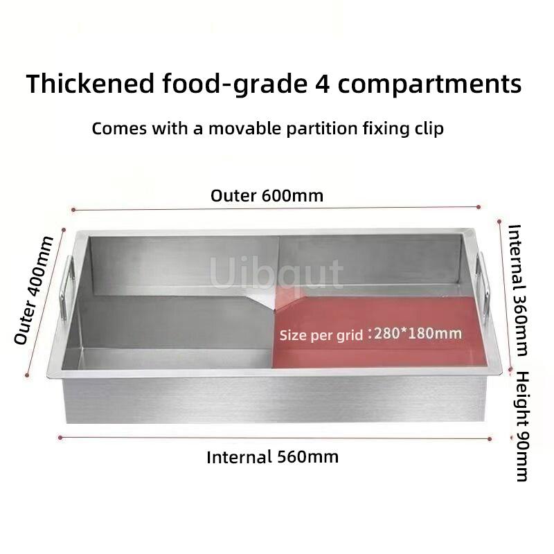 square skewer Hot pot Malatang special  thickened stove Chuan Chuan Xiang guo divided pot stainless steel panela cookware