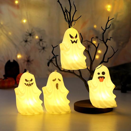 Svítící dekorace duch Halloween duch světlo strašidelný duch středový prvek závěsná ozdoba na stůl krbovou římsu skříňku stolní displej