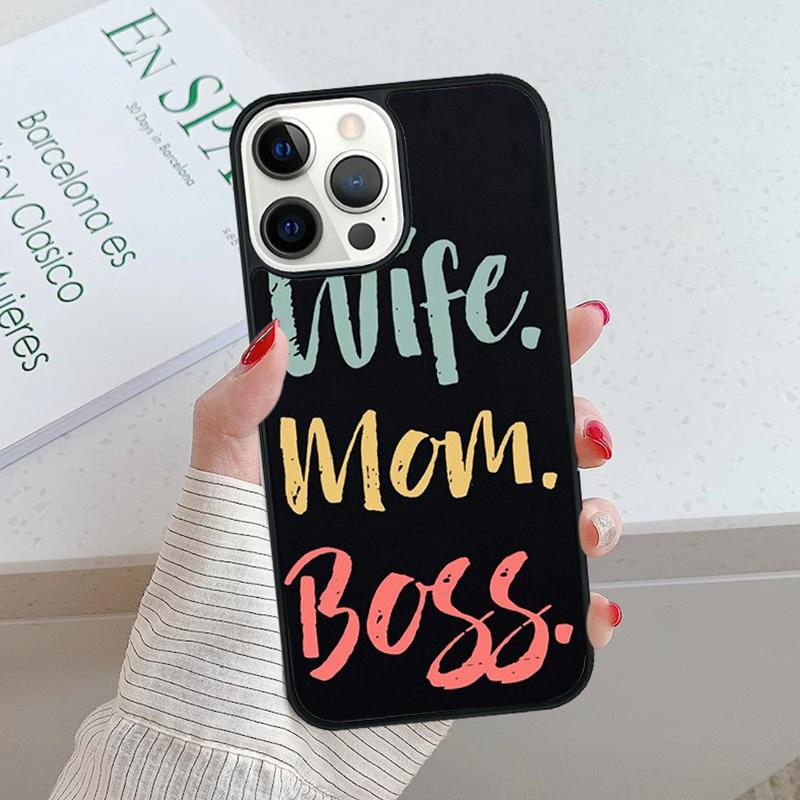 Wife Mom Boss Quotes Phone Case cover For iPhone 17 Air 15 16 16e 14 13 Pro Max Coque 12 11 Pro Max For Apple PLUS fundas