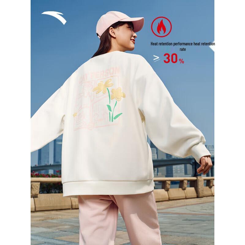 Anta Women's Fleece-Lined Back Print Sweatshirt