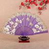 Retro Hand Fan Lace Fan Chinese Classical Dance Fans Flower Folding Fan Anniversary Wedding Party Dancing Props Gift Fan