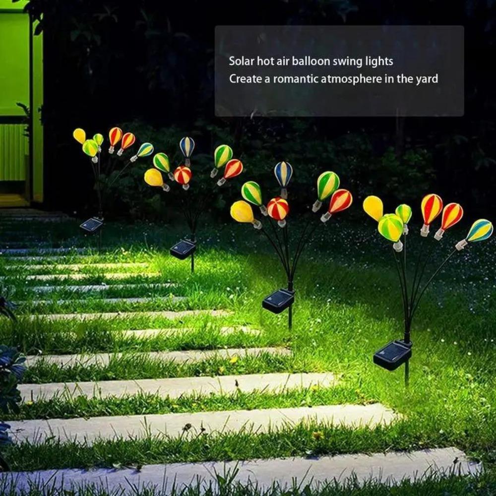 6LED Solarlicht Heißluftballon Rasenstecker Außenhof Garten Outdoor Camping Windschaukel Licht Festliche Atmosphäre dekorative Lichter