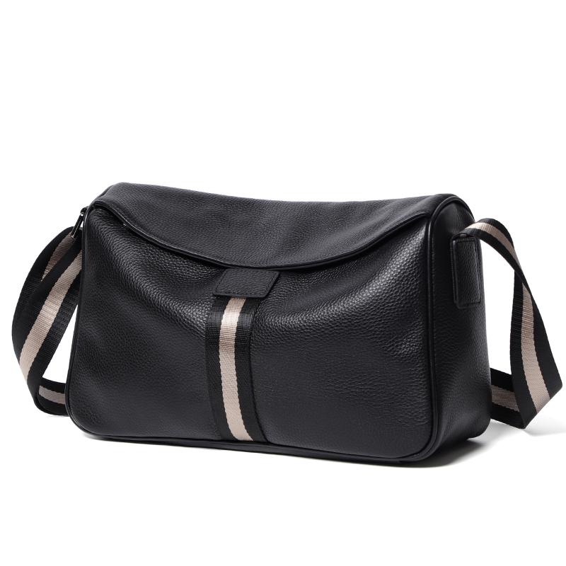 

New Design Men Bag Soft Genuine Leather Boy s Flap Cowhide Leather Shoulder Bag Men s Crossbody Messenger Bags Fashion Style чорний