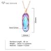 Vintage Elegant Large Oval Crystal Pendant Rose Gold Color Necklace For Women Girls Wedding Luxury Jewelry Gift
