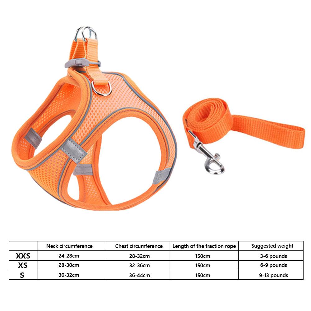 Pet Harness with Reflective Strip Cat Dog Harnesses And Leashes Set Adjustable Pet Harness Vest Pet Supplies for Outdoor Walking