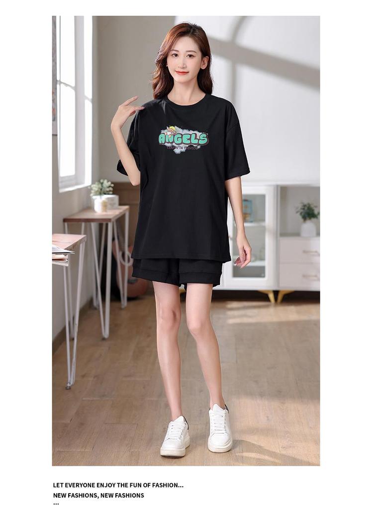 2024 Women's Summer Sportswear Set: Thin Style, Versatile Short Sleeve Top & Shorts, Small Size